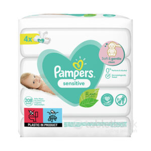 Pampers vlhčené obrúsky Sensitive 4 x 52 ks