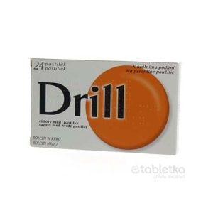 DRILL RUŽOVÝ MED tvrdé pastilky 1x24ks