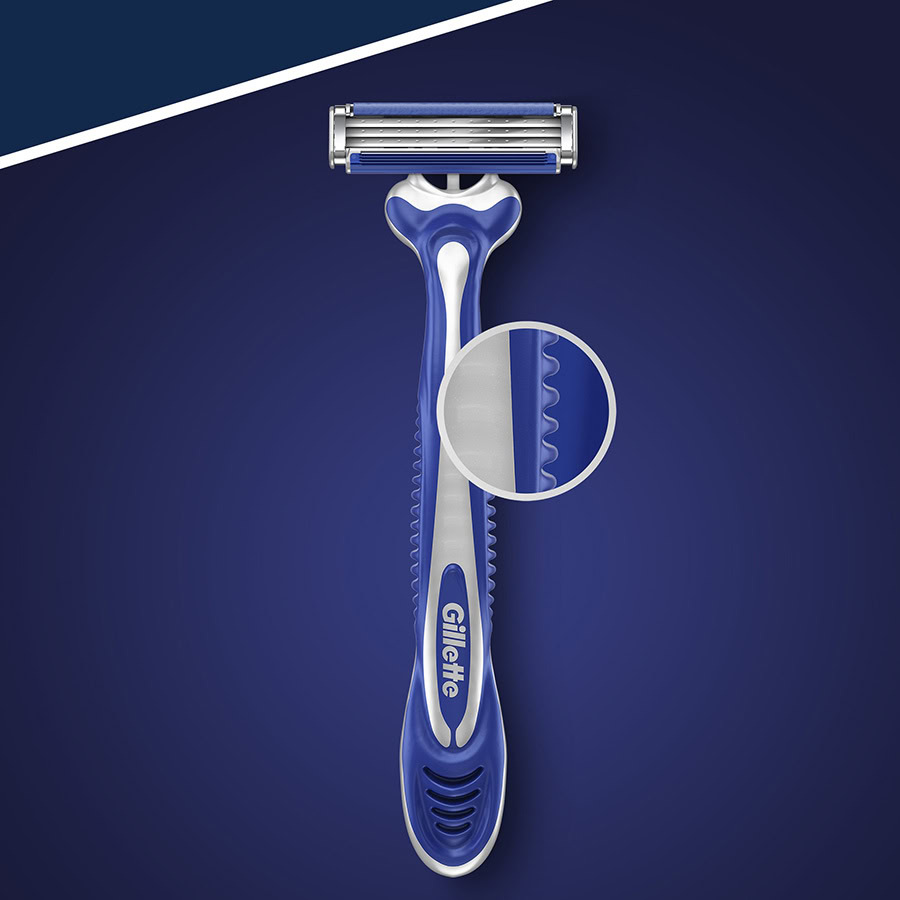 Gillette Blue3 Comfort - Pohodlná gumená rukoväť