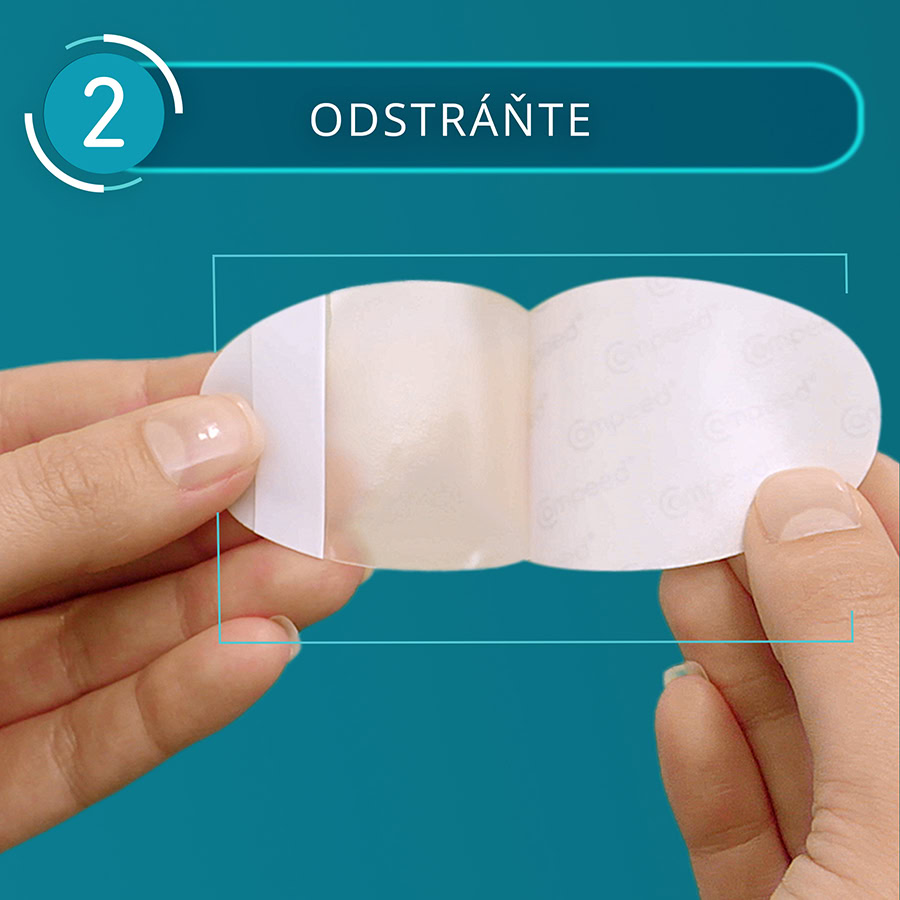 Compeed náplasť na pľuzgiere stredná - krok 2