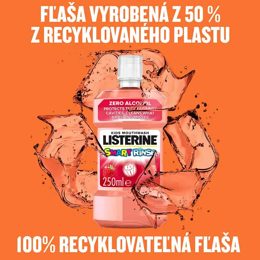 Obal Listerine z recyklovaného plastu