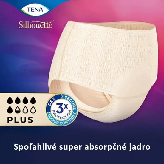 Spoľahlivé super absorpčné jadro krémových nohavičiek TENA Lady Pants Plus Crème