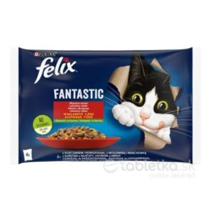 Felix Fantastic Multipack kapsičky kurací a hovädzí výber v želé 4x85g